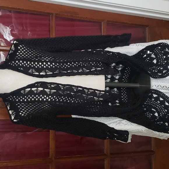 Joseph A. Lacy Crochet Long Cardigan - Picture 2 of 9